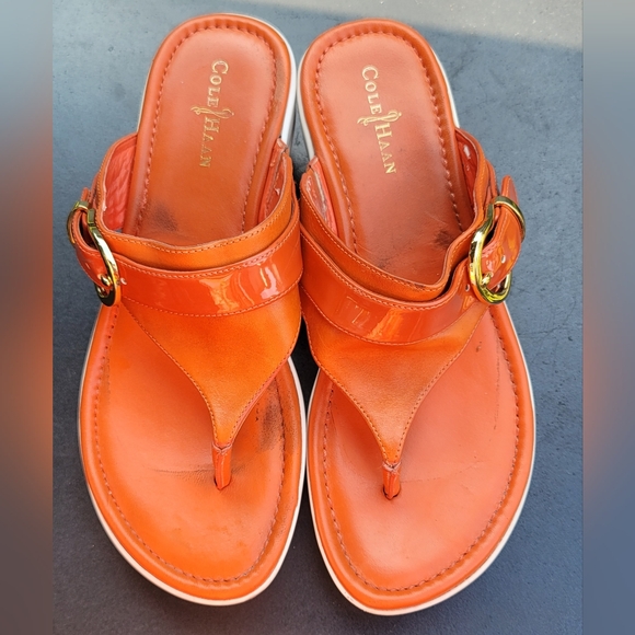 Cole Haan vintage sandals with Nike Air Wmns 6.5 orange - Picture 2 of 10